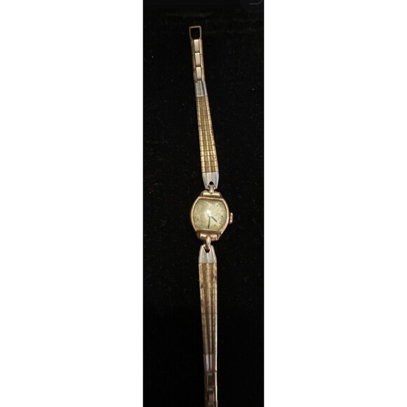 Antique Vintage 14K Gold Filled Silvana Women's Dainty Band Watch Untested - Picture 2 of 5